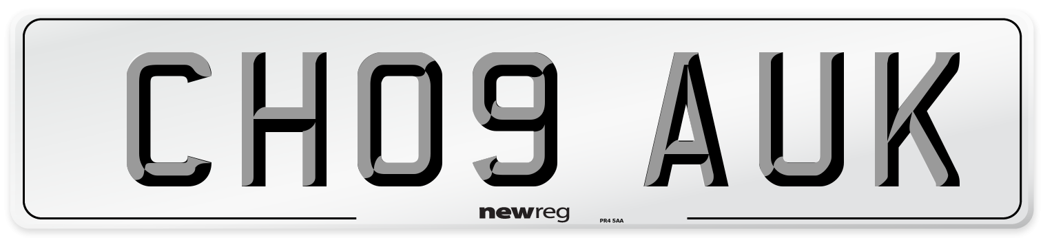CH09 AUK Number Plate from New Reg